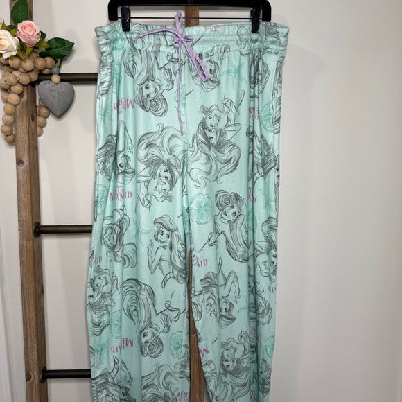 Disney Princess Little Mermaid Pajama Bottoms Size X Large - Picture 2 of 9